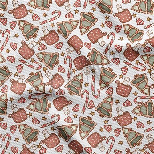 Christmas Printed Liverpool Bullet Textured Stretch Solid Strip Thick Knit Jersey Fabric