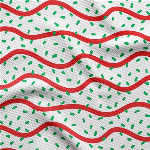 Christmas Christmas Liverpool Bullet Textured Stretch Solid Strip Thick Knit Jersey Fabric