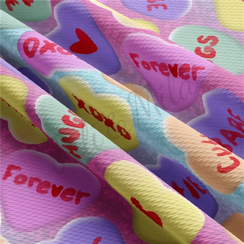 Valentine's Day Printed Liverpool Bullet Textured Stretch Solid Strip Thick Knit Jersey Fabric