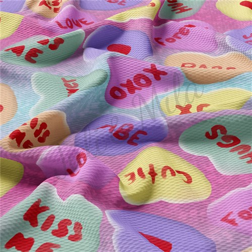 Valentine's Day Printed Liverpool Bullet Textured Stretch Solid Strip Thick Knit Jersey Fabric