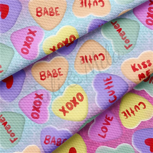 Valentine's Day Printed Liverpool Bullet Textured Stretch Solid Strip Thick Knit Jersey Fabric