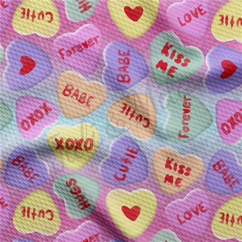 Valentine's Day Printed Liverpool Bullet Textured Stretch Solid Strip Thick Knit Jersey Fabric