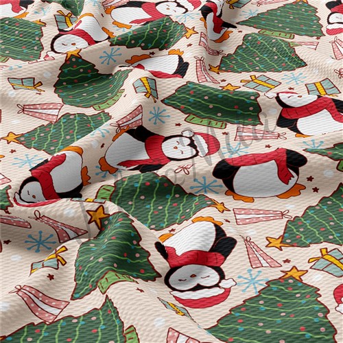 Christmas Printed Liverpool Bullet Textured Stretch Solid Strip Thick Knit Jersey Fabric