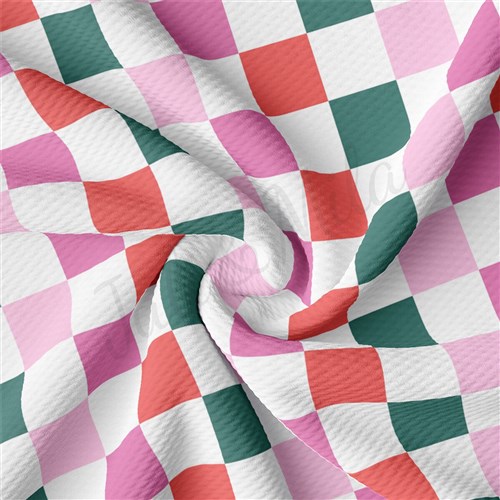 Check checkers Liverpool Bullet Textured Stretch Solid Strip Thick Knit Jersey Fabric
