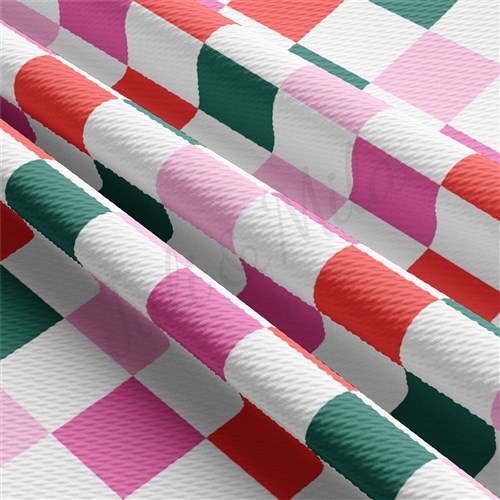 Check checkers Liverpool Bullet Textured Stretch Solid Strip Thick Knit Jersey Fabric