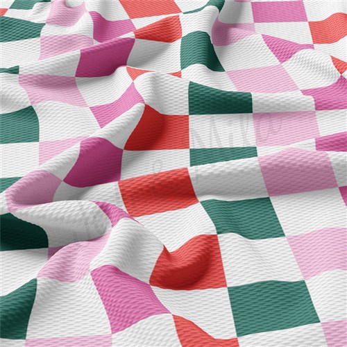 Check checkers Liverpool Bullet Textured Stretch Solid Strip Thick Knit Jersey Fabric