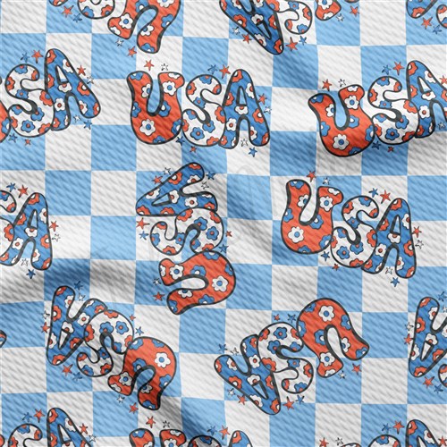 Patriotic 4th of July Printed Liverpool Fabric AA1652 & Get a Free $89.99 Embroidery Bundle