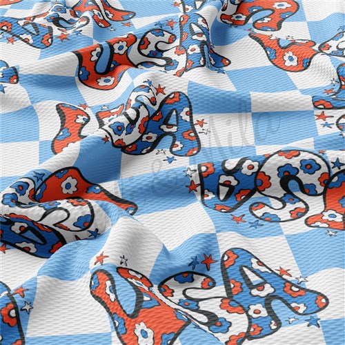 Patriotic 4th of July Printed Liverpool Fabric AA1652 & Get a Free $89.99 Embroidery Bundle