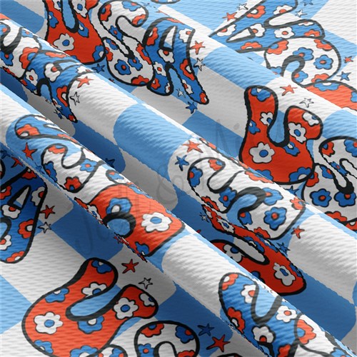 Patriotic 4th of July Printed Liverpool Fabric AA1652 & Get a Free $89.99 Embroidery Bundle