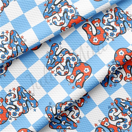 Patriotic 4th of July Printed Liverpool Fabric AA1652 & Get a Free $89.99 Embroidery Bundle