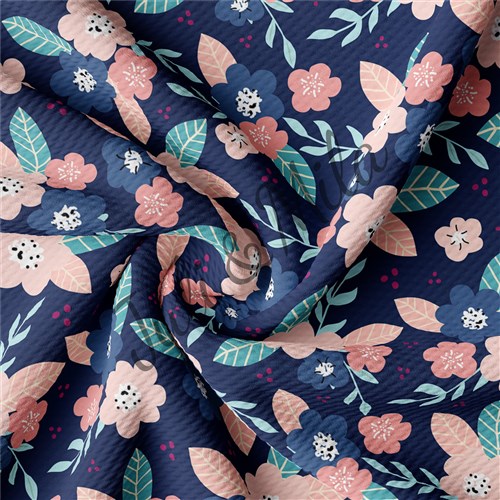 Floral Printed Liverpool Fabric Egg Bunny Pastel (E8) & Get a Free $89.99 Embroidery Bundle