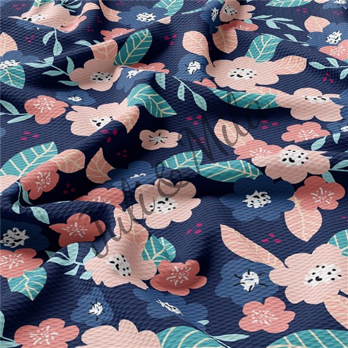Floral Printed Liverpool Fabric Egg Bunny Pastel (E8) & Get a Free $89.99 Embroidery Bundle