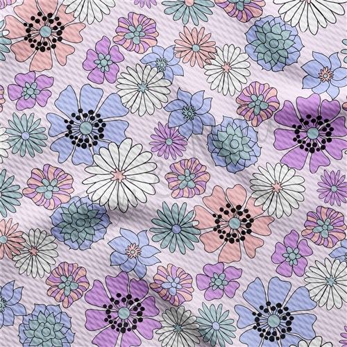 Easter Floral TBP101 Liverpool Bullet Textured Stretch Solid Strip Thick Knit Jersey Fabric
