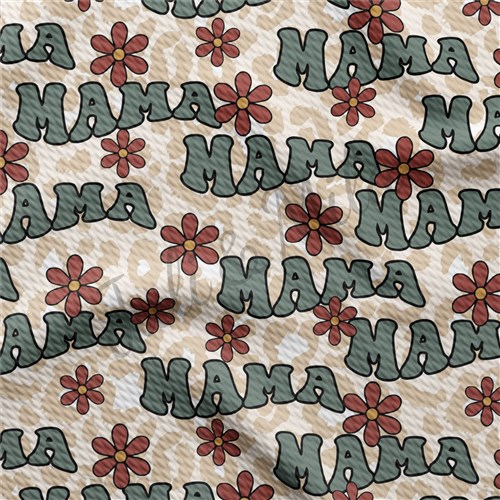 Mama Printed Liverpool Bullet Textured Stretch Solid Strip Thick Knit Jersey Fabric