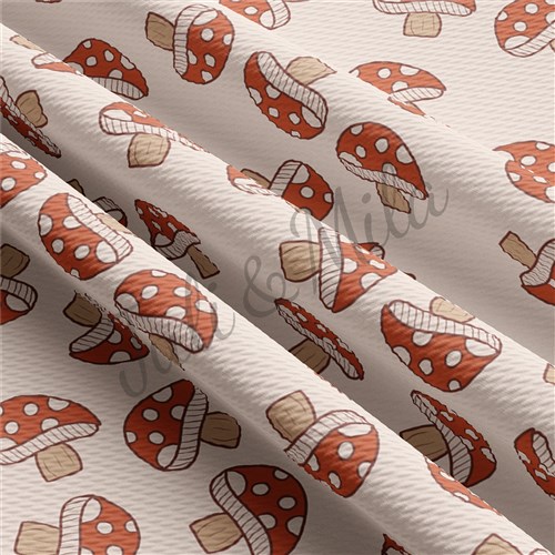 Mushrooms Printed Liverpool 4 Way Fabric mushrooms & Get a Free $89.99 Embroidery Bundle