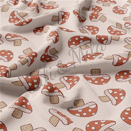 Mushrooms Printed Liverpool 4 Way Fabric mushrooms & Get a Free $89.99 Embroidery Bundle