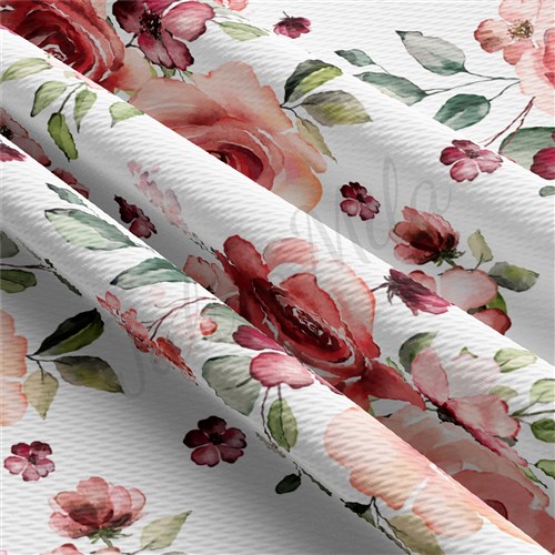 Floral Printed Liverpool 4 Way Fabric AA1529 & Get a Free $89.99 Embroidery Bundle