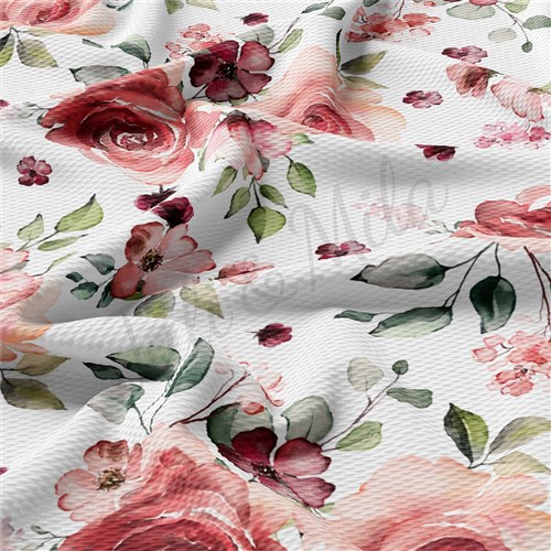 Floral Printed Liverpool 4 Way Fabric AA1529 & Get a Free $89.99 Embroidery Bundle