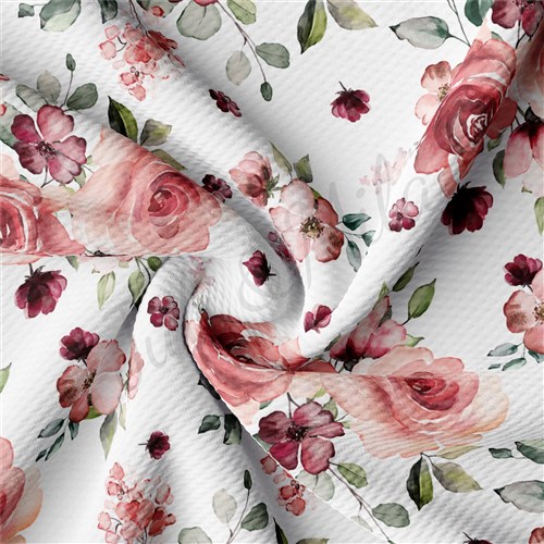 Floral Printed Liverpool 4 Way Fabric AA1529 & Get a Free $89.99 Embroidery Bundle