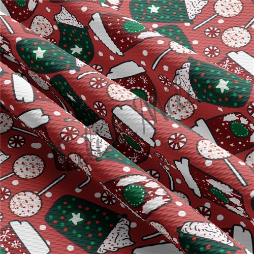 Christmas Liverpool Bullet Textured Stretch Solid Strip Thick Knit Jersey Fabric