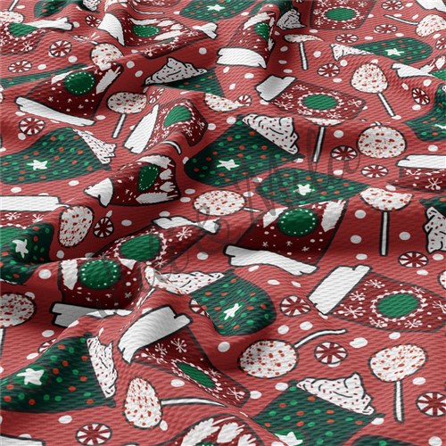 Christmas Liverpool Bullet Textured Stretch Solid Strip Thick Knit Jersey Fabric