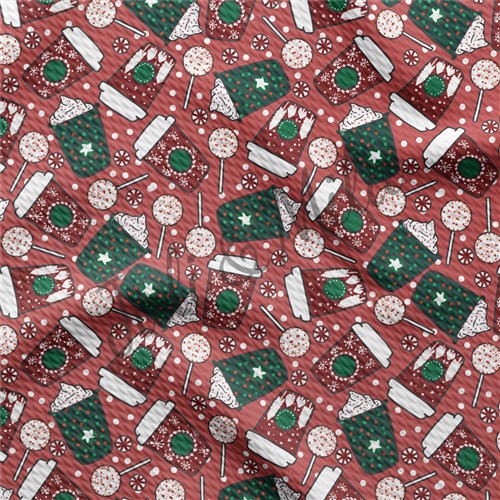 Christmas Liverpool Bullet Textured Stretch Solid Strip Thick Knit Jersey Fabric