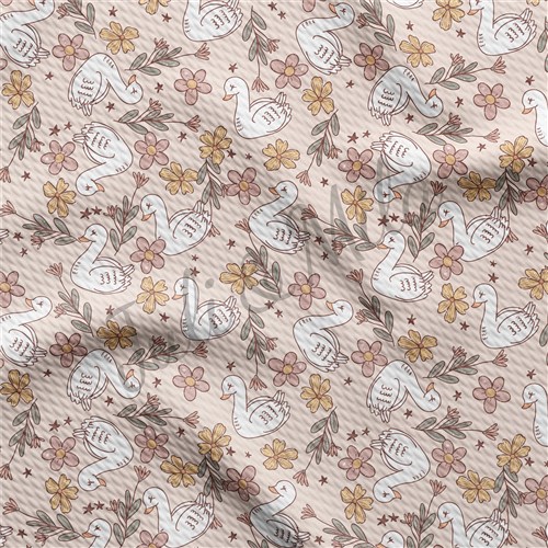 Swans Printed Liverpool 4 Way Fabric swans & Get a Free $89.99 Embroidery Bundle