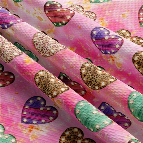 Valentine's Day Printed Liverpool Bullet Textured Stretch Solid Strip Thick Knit Jersey Fabric