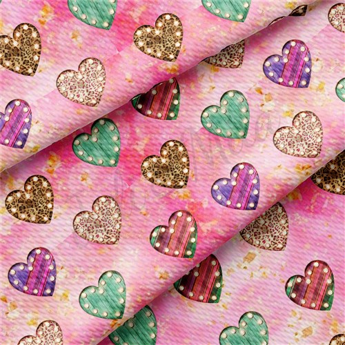 Valentine's Day Printed Liverpool Bullet Textured Stretch Solid Strip Thick Knit Jersey Fabric