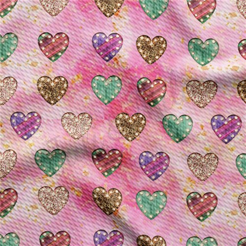 Valentine's Day Printed Liverpool Bullet Textured Stretch Solid Strip Thick Knit Jersey Fabric