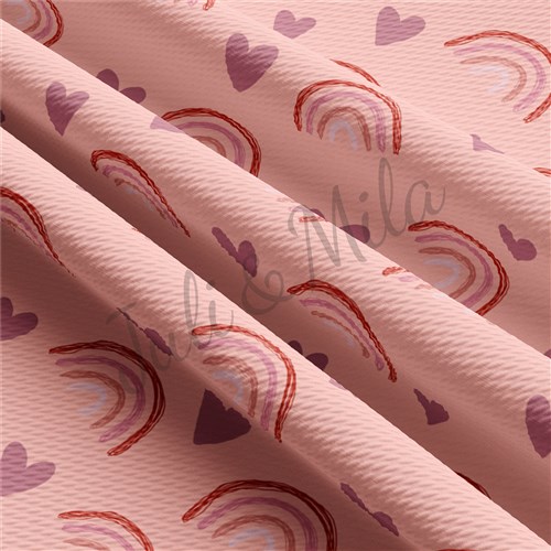 Valentine's Day Printed Liverpool Bullet Textured Stretch Solid Strip Thick Knit Jersey Fabric