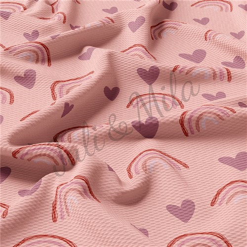 Valentine's Day Printed Liverpool Bullet Textured Stretch Solid Strip Thick Knit Jersey Fabric