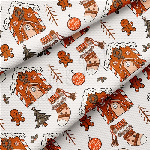 Christmas Christmas Liverpool Bullet Textured Stretch Solid Strip Thick Knit Jersey Fabric