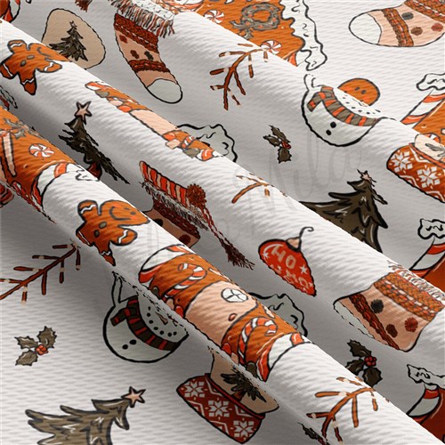 Christmas Christmas Liverpool Bullet Textured Stretch Solid Strip Thick Knit Jersey Fabric