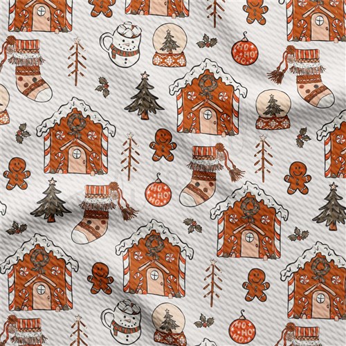 Christmas Christmas Liverpool Bullet Textured Stretch Solid Strip Thick Knit Jersey Fabric