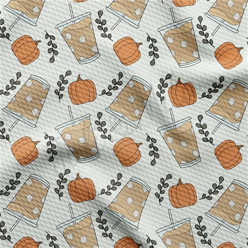 Pumpkin Fall Printed Liverpool Bullet Textured Stretch Solid Strip Thick Knit Jersey Fabric
