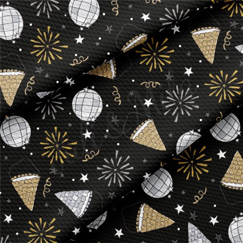 New Year's Eve Printed Liverpool Fabric AA2135 & Get a Free $89.99 Embroidery Bundle