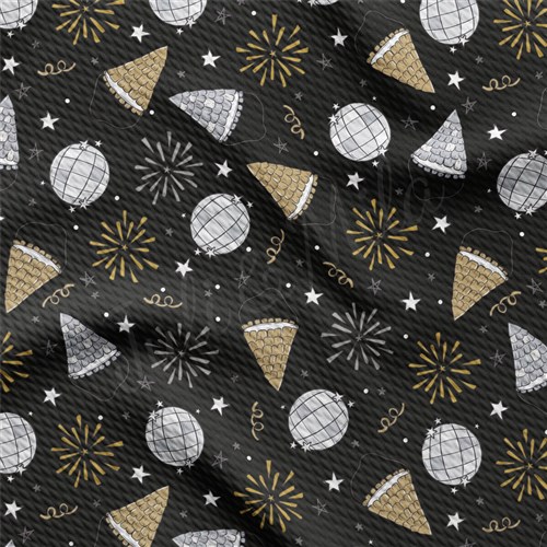 New Year's Eve Printed Liverpool Fabric AA2135 & Get a Free $89.99 Embroidery Bundle