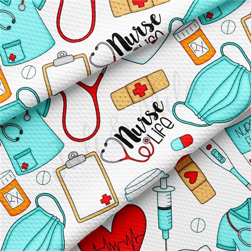 Nurse nurse Liverpool Bullet Textured Stretch Solid Strip Thick Knit Jersey Fabric
