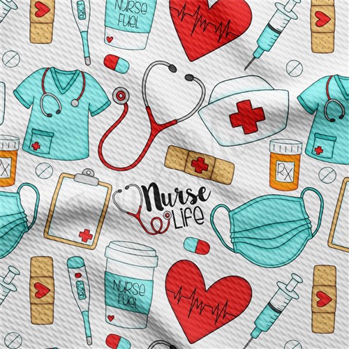 Nurse nurse Liverpool Bullet Textured Stretch Solid Strip Thick Knit Jersey Fabric
