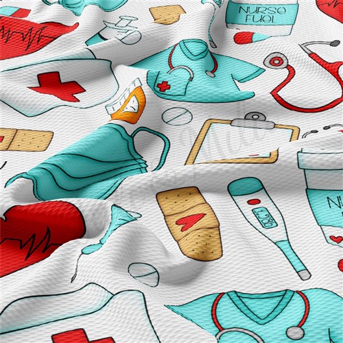 Nurse nurse Liverpool Bullet Textured Stretch Solid Strip Thick Knit Jersey Fabric