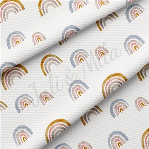 Rainbow Liverpool Bullet Textured Stretch Solid Strip Thick Knit Jersey Fabric