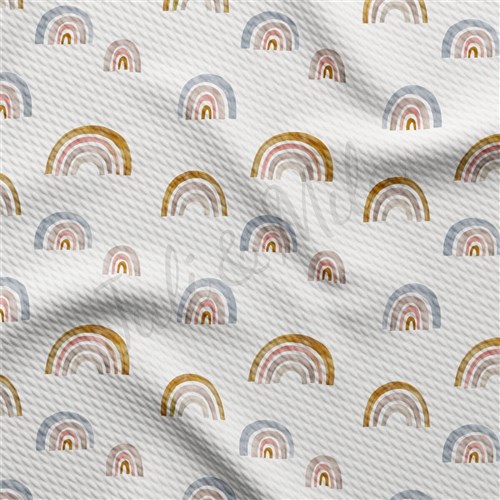 Rainbow Liverpool Bullet Textured Stretch Solid Strip Thick Knit Jersey Fabric