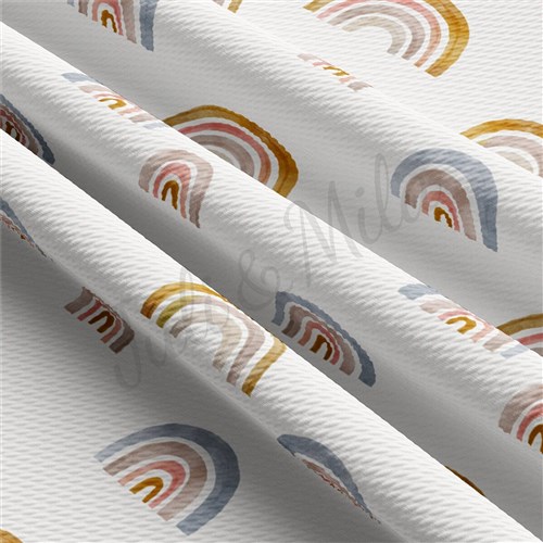 Rainbow Liverpool Bullet Textured Stretch Solid Strip Thick Knit Jersey Fabric