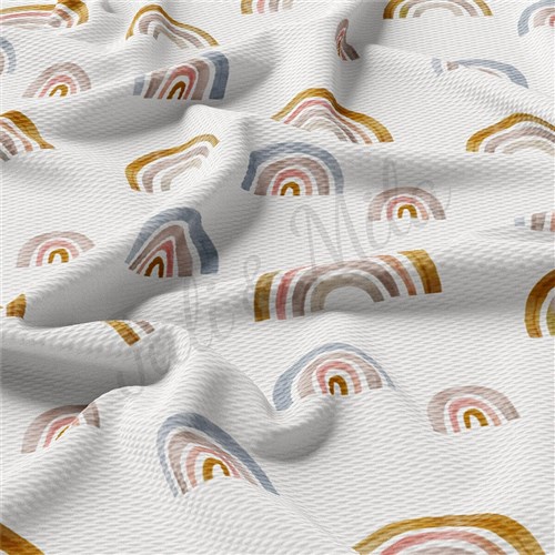 Rainbow Liverpool Bullet Textured Stretch Solid Strip Thick Knit Jersey Fabric