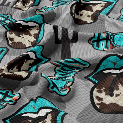 Howdy Western Liverpool Bullet Textured Stretch Solid Strip Thick Knit Jersey Fabric