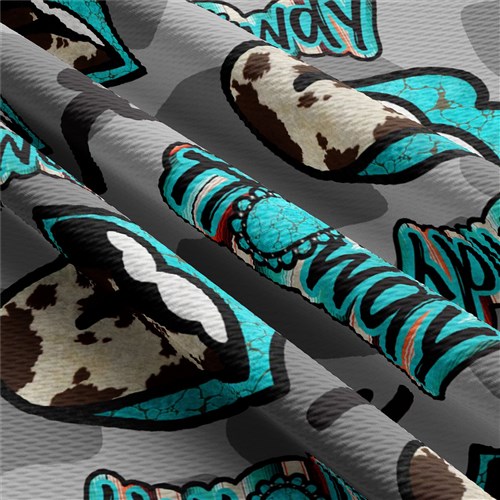 Howdy Western Liverpool Bullet Textured Stretch Solid Strip Thick Knit Jersey Fabric