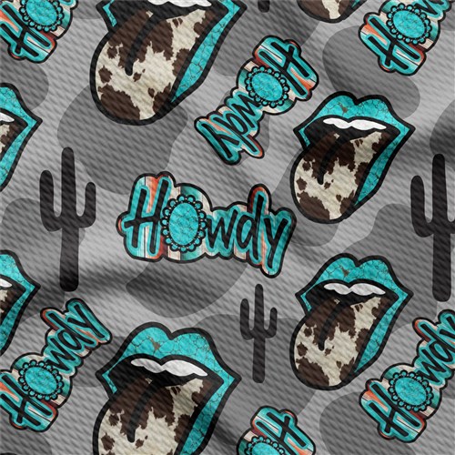 Howdy Western Liverpool Bullet Textured Stretch Solid Strip Thick Knit Jersey Fabric