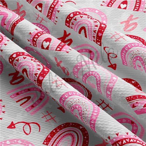 Valentine's Day Printed Liverpool Bullet Textured Stretch Solid Strip Thick Knit Jersey Fabric