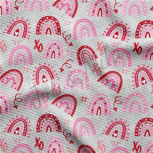 Valentine's Day Printed Liverpool Bullet Textured Stretch Solid Strip Thick Knit Jersey Fabric